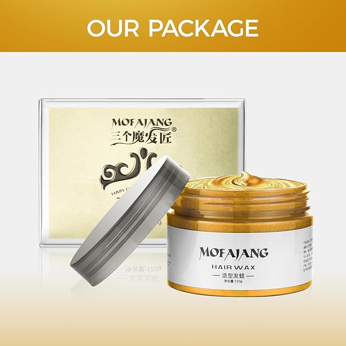 Temporary Hair Color Wax - 4.23 oz Instant Cream Pomade for Party, Cosplay, and Easy Cleaning (1, Gold)
