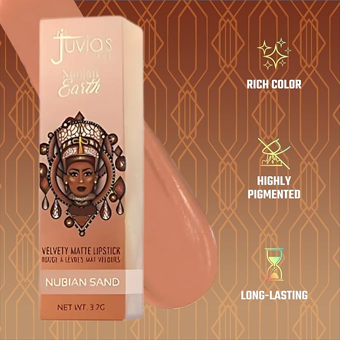 Juvia's Place Nubian Earth Matte Lipstick Nubian Sand - Hydrating, Long-lasting, Richly Pigmented Lip Makeup, Creamy Lipstick with Matte Finish, Beauty & Lip Care Product