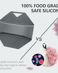 2 Pack Silicone Body Scrubber, Exfoliating Body Scrubber for Sensitive Skin, Silicone Loofah with Anti-Slippery Handle, Stays Clean Easily, Travel-Friendly for Men & Women (Gray + Purple)