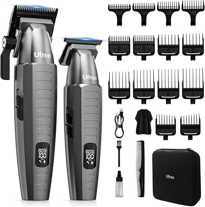 Ufree Professional Hair Clippers for Men, Clippers and Trimmers Set, Barber Clippers, Electric Beard Trimmer with Barber Bag, Gifts for Men