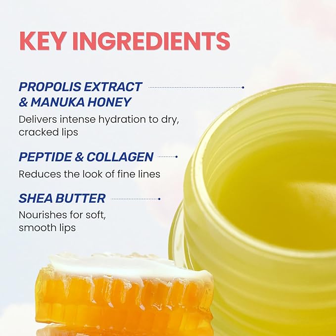 CNP Honey Lip Butter Mini Set – Propolis Lipcerin™ Travel-Size (4 Flavors), Hydrating Overnight Manuka Lip Balm & Mask, 12hr Long-lasting Moisture, Korean Skincare, 0.15 fl.oz. x 4 ea