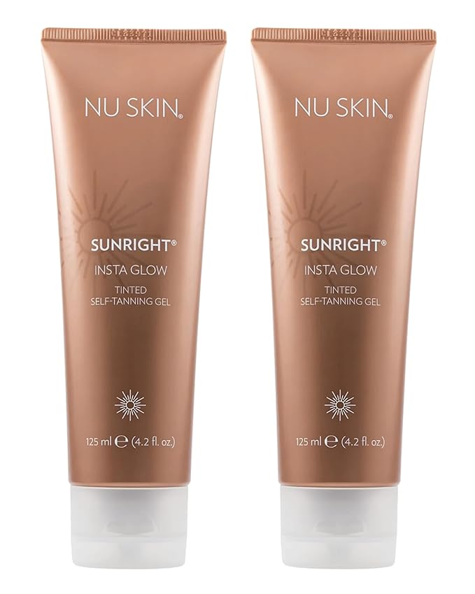 Nu Skin Sunright Insta Glow Self Tanner Gel | Natural Summer Tan for Face & Body | Beauty & Skin Care | Vitamin E & Avocado Oil | Natural Body Bronzer with DHA & Amino Acids | 4.2 oz | 2 Pack
