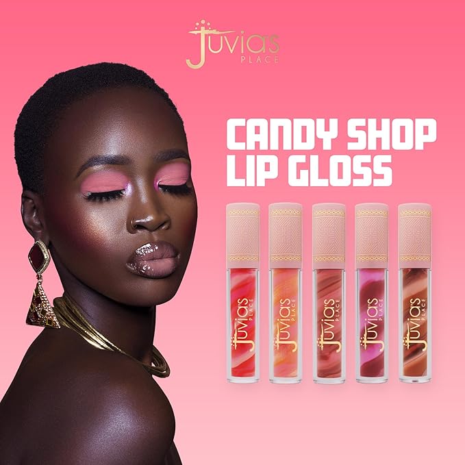 Juvia's Place Candy Shop Lip Gloss: Bubblegum - High-Shine Plumper for a Hydrating & Non-Sticky Glossy Pout, For a Moisturizing and Long-Lasting Creamy Plump & Nourished richly Glow