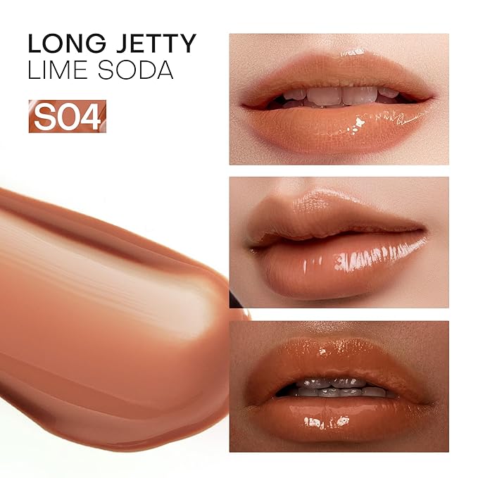 Mistine Lipstick Thai Latte Sheer Aqua Rouge Flowing Plumping Lipstick for Women Non-sticky Hydrating Creamy Finish S04 Long Jetty Lime Soda 3.5g 1 Count