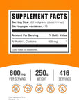 BulkSupplements.com NAC Powder - N-Acetyl Cysteine 600mg, NAC Supplement - Antioxidant Support, Gluten Free - 600mg per Serving, 416 Servings, 250g (8.8 oz) (Pack of 1)