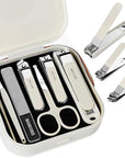 Nail Clippers Set 7 Pieces Stainless Steel Professional Grooming Kits, Fingernail and Toenail Clipper Cutters with Luxurious Travel Case Nail Care Tools Manicure Pedicure Kit