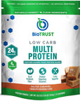 BioTrust Low Carb Protein Powder - Healthy Isolated Whey Protein Powder and Casein Blend from Grass-Fed, Pasture-Raised Cattle, Plus Digestive Enzymes - Salted Caramel, 14 Servings