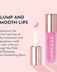 Lawless Forget the Filler Lip Plumping Line Smoothing Gloss - Strawberry Popsicle - Premium Volumizing Lip Gloss with Natural Ingredients Designed to Plump, Firm, and Hydrate Lips 0.11 oz
