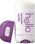hello Lavender Vanilla Aluminum Free Deodorant for Women and Men with Shea Butter, 24-Hour Freshness, Baking Soda Free Deodorant, Dermatologically Tested, 2.6 oz Stick