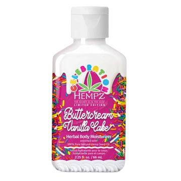 Hempz Body Lotion - Buttercream Vanilla Cake Celebration Limited Edition Daily Moisturizing Cream, Shea Butter, Aloe - Skin Care Products - Travel Size, 2.25 Oz