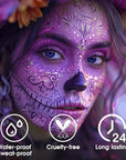 BAD COLOR Light Purple Face Paint Stick, Cream Lavender Periwinkle Eye Black, Sweatproof Waterproof for Sports Violet Lilac Halloween SFX Ursula Cosplay Costume Makeup