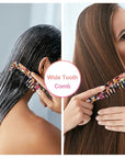 Large Wide Tooth Hair Comb,[Tortoise Shell] Cellulose Acetate Round Tooth Comb for Straight/Curly Hair,Short/Long Hair Women Men or Kids,Easy Detangling Wet or Dry,Anti-static (Multi-colored)