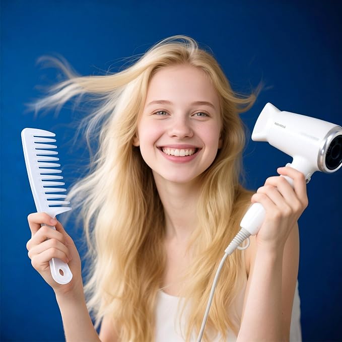 SALONSILK Combs for Women and Men, 4PCS Translucent Professional Comb Set, Wide Tooth Rat Tail Fine Tooth Set for All Hair Types