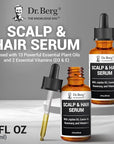 Dr. Berg Scalp & Hair Serum (Improved Formula) with Vitamin D3 & E - Clinically Tested, Paraben- and Sulfate-Free Hair Oil for Women & Men - Includes Rosemary Oil, Castor Oil & Jojoba Oil - 2 Fl oz