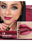 Oulac Wine Red Lipstick for Women with Metallic 3D Shine Lightweight Hydrating Formula, High Impact Lip Color, Vegan Beauty, Full Coverage Lip Makeup, Christmas Gifts for Women, One Last Kiss (14)