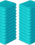 Softolle 100% Cotton Washcloths 60 Pack (12x12 Inches) Soft, Highly Absorbent Washcloth, Face Towels, Wash Cloths for Face, Ring Spun, Bulk Pack (Turquoise)