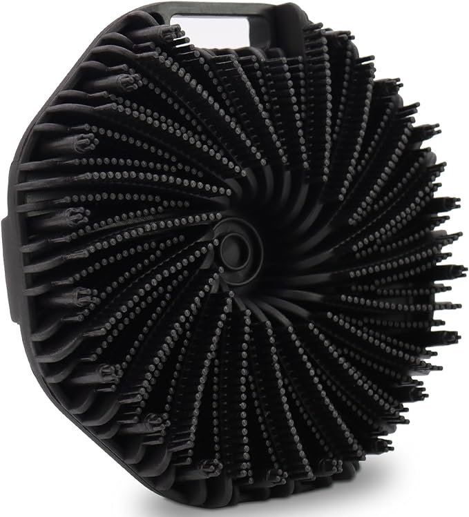 Silicone Body Scrubber, Body Wash Scrubber, Shower Scrubber for Body, Non-Slip Handle for Easy Cleaning, Travel Friendly (Black)