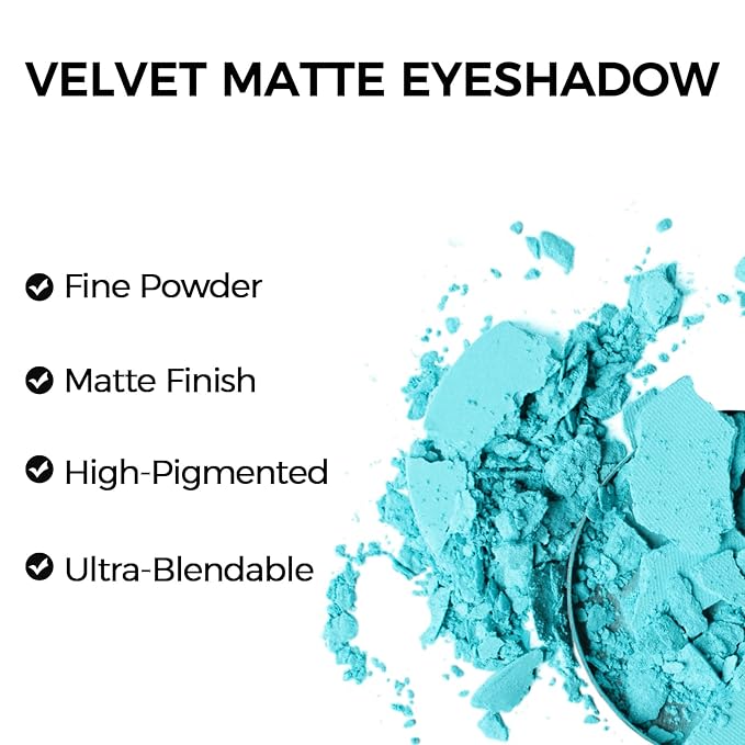 Erinde Single Sky Blue Matte Eyeshadow Palette, High Pigmented Eye Shadow Powder, Long Lasting, Ultra-Blendable, Intense Color