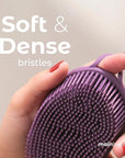 MainBasics Silicone Body Scrubber – Dual-Sided Shower & Scalp Scrubber, Gentle Silicone Loofah Alternative for Deep Clean (Purple, Scalp)