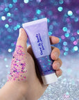 DAGEDA Body Glitter Gel, Face Glitters Body Gel Sequins Shimmer Liquid Eyeshadow, Chunky Glitter for Face Hair Nails, Holographic Cosmetic Laser Powder Festival Glitter Makeup1.7oz (Violet)