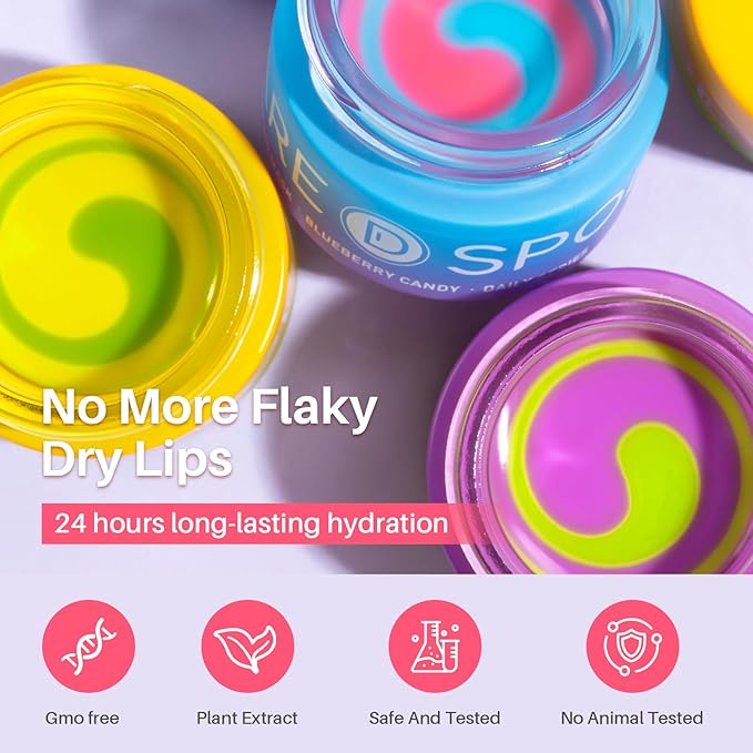Lip Mask, Hydrating Overnight Lip Sleeping Mask, Lip Moisturizer for Dry Cracked Lips Care, Dual-Color Korean Lips Balm for Nourishing and Softening Lips, Minimizes Fine Lines - Lemon Mint