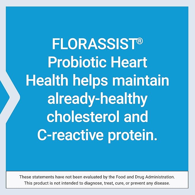 Life Extension FLORASSIST® Probiotic Heart Health, Lactobacillus reuteri 30242, Promotes Heart Health and Already Healthy Cholesterol Levels, Gluten-Free, Non-GMO, Vegetarian, 60 Capsules