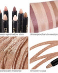 evpct 8Pcs Cream Eye Shadow Brightener Sticks Makeup Sets, Champagne Pearl Bronze Putty Sand Orchid Rose Gold Shimmer Matte Eyeshadow Eyeliner Pencil Applicator Stick Palette Makeup for Older Women 08