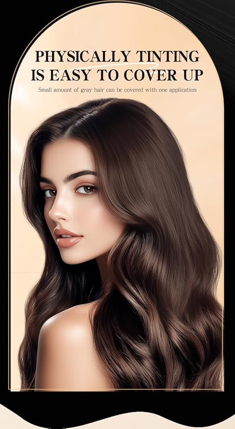 Hair Color Stick, Waterproof and Sweat-Proof H air Dye St ick, Portable Color Touch-Up Ha ir S ticks With Comb for Unisex (Black-Brown)