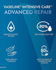 Vaseline Intensive Care Unscented Advanced Repair Body Lotion - Ultra-Hydrating with Lipids for Extremely Dry Skin, 20.3 oz, Pack of 3