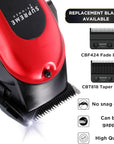 Supreme Trimmer Pro Clipper All Metal w/Fade Blade | 300 Min Run Time Professional Clipper Set, Cordless Beard Trimmer | STC5030 Red