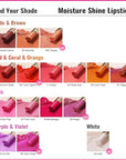 Oulac Moisture Shine Lipsticks Set - Red Orange Purple 3Pcs | Ultra Hydrating Juicy & Glossy, Soild Lip Gloss, Lightweight Smooth, Natural Look Best for Dry, Cracked and Chapped Lips, Vegan (05+06+07)