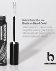 Barbers Choice Silver Line, Facial Hair Brush on Temporary Color for Silver Fox Men- Instantly Brighten White Beards, Mustache & Sideburns, Less Yellow, Easy Application, Arctic White