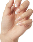 KISS Classy Nails Premium, Press-On Nails, Nail glue included, 'Highlights', French, Medium Size, Almond Shape, Includes 30 Nails, 2g glue, 1 Manicure Stick, 1 Mini File