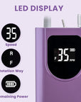 Delanie Professional Nail Drill High Torque 35000 RPM Rechargeable Portable Electric Nail File Filer for Acrylic Gel with Cuticle Bits, Salon Manicure Tool, Purple