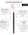 Bodyography Barely There Lip Pencil | Lip Liner Pencil with Coconut Oil, Vitamin E & C | Long-Lasting, Matte Liner for Definition & Color | Makeup Essential for Smooth Lip Contour