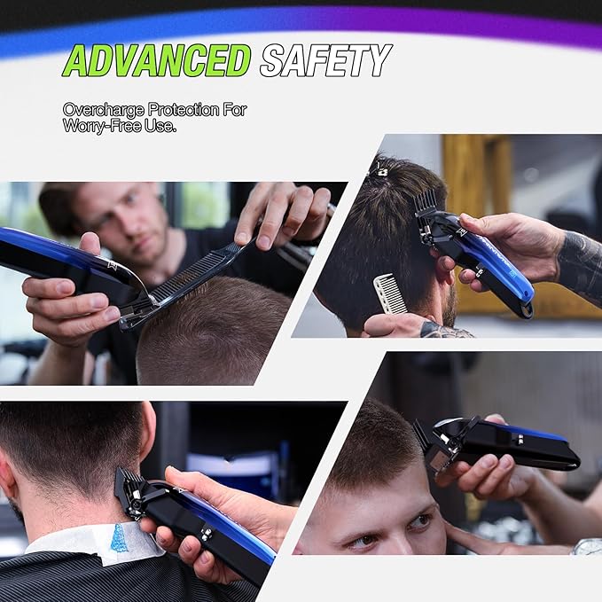 SUPRENT Hair Clippers for Men, Cordless Hair Clippers Set with Type-C Rechargeable, 7000 RPM Powerful Haircutting Clippers
