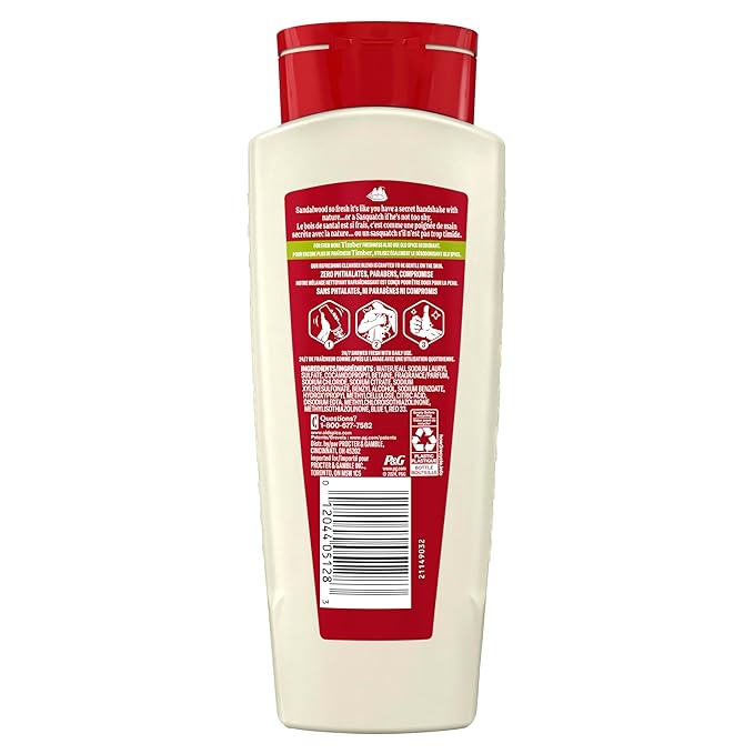 Old Spice Cleansing Body Wash for Men, 24/7 Shower Fresh with Lasting Scent, Cleanse & Refresh, Gentle on Skin, Vitamin B3, Timber with Sandalwood + Cypress Scent, 18 oz (Pack of 4)