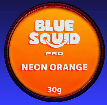 Blue Squid Face Paint Water Based Single Cake Professional Face Paint & Body Paint - Water Activated, Kids Adults Face Painting for Costume, Halloween Makeup, Cosplay - Neon Orange Face Paint 30g