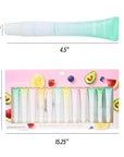 EXPRESSIONS 12pc Lip Oil Set - Flavored Lip Oils Value Pack, Hydrating Lip Oils w/Squeeze Tube Application, Moisturizing Lip Oil Collection for Everyday Lip Care and Lip Repair (FRUITS)