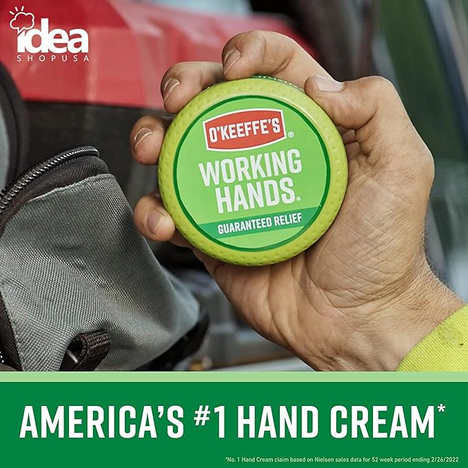 Idea Shop USA O’Keeffe Working Hands Cream 3.4oz + Work Gloves Bundle – Moisturizing Lotion for Dry, Cracked Hands with Protective Gloves for Gardening, Cleaning, DIY, and Everyday Hand Care