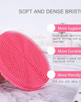 INNERNEED Food-Grade Soft Silicone Body Scrubber Shower Brush Handheld Cleansing Skin Brush, Gentle Exfoliating and Lather Well (Pink)