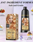 Natural Color Hair Dye Shampoo 3 IN 1, Instant Hair Coloring, Gray Coverage for Men & Women, Beard Dye Vegan Ammonia Free, Champú Para Canas Mujer & Hombre (GOLDEN COPPER BLONDE)
