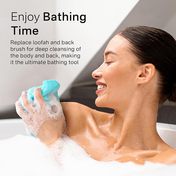 Yiclick Exfoliating Washcloth Towel【3 Pack】- Exfoliating Body Scrubber Exfoliator, Back Scrubber for Shower Bath, Exfoliate Rags Wash Cloths, Loofah Lufa Sponge, Body Scrub & Exfoliation Women Men