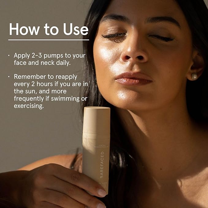 Barefaced Tinted Protection SPF 50+ – Broad-Spectrum Sunscreen with Zinc Oxide, Niacinamide & Hyaluronic Acid – Oil-Free UV Protection, Hydration & Anti-Aging with Universal Tint (60ml)