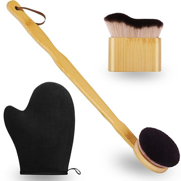 3 in 1 Self Tanning Mitt Self Tanner Brush for Body Kabuki Brush for Self Tanner Mitt Self Tanning Brushes for Self Tan Brushes Tanning Glove Self Tanner Back Applicator Back Tanning Applicator