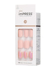 KISS imPRESS No Glue Mani Press On Nails, Design, 'Keep in Touch', Pink, Short Size, Squoval Shape, Includes 30 Nails, Prep Pad, Instructions Sheet, 1 Manicure Stick, 1 Mini File