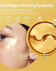 [K Beauty Snp] 24K Gold Firming Eye Patch | 11,900mg of Collagen with 24K Gold | Tightening and Hydrating for All Skin | Under Eye Patches for Dark Circles | Korean Skincare Eye Mask | 60 Patches