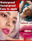 Peel Off Lip Liner Stain, Peel Off Lip Stain with Matte Finish, Peel Off Mask Tint, Waterproof, Long Lasting, Transfer Proof Red Lip Tint, Highly Pigmented Color