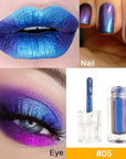 AMY'S DIARY Blue Duochrome MultiChrome Chameleon Liquid Metallic Eyeshadow, High-Impact Multi-Dimensional Finish,Silky Smooth and High Pigment Holographic Glitter Eyeshadow Makeup (#05)