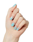KISS imPRESS No Glue Mani Press-On Nails, Mini, 'Eternity', Medium Blue, Short Size, Squoval Shape, Includes 30 Nails, Prep Pad, Instructions Sheet, 1 Manicure Stick, 1 Mini File